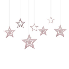 Load image into Gallery viewer, Rose Gold Hollow Star Paper Garlands Banner Hanging for Wedding Christmas Decorations Kids Birthday Party Supplies Baby Shower