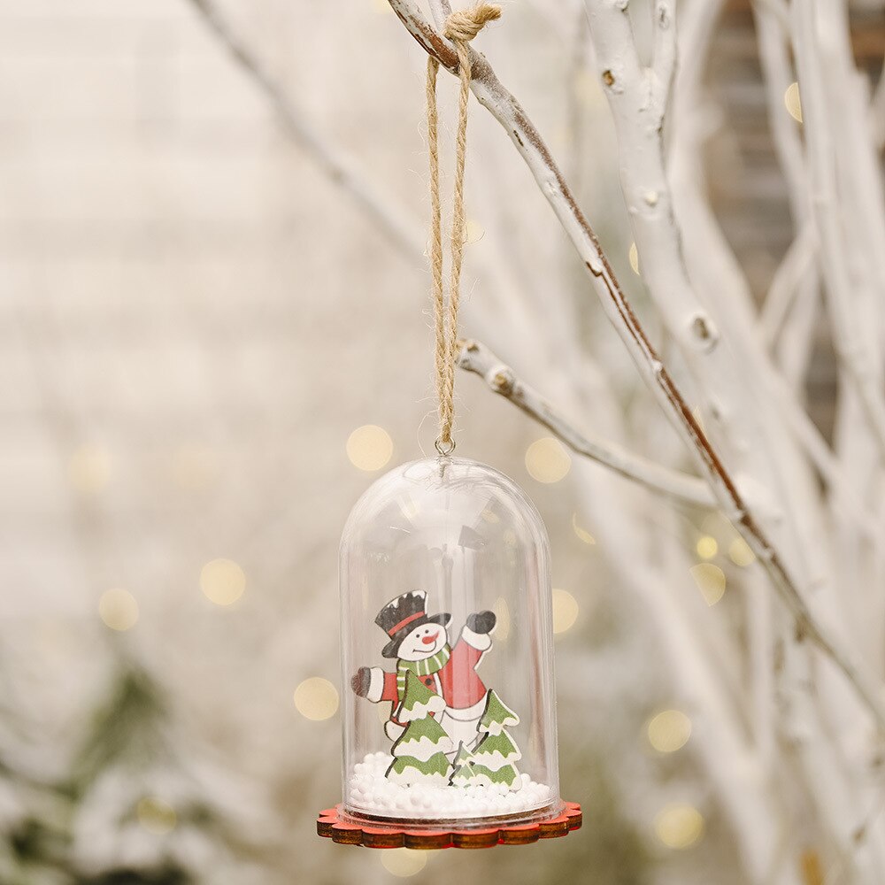 New Christmas Decorations, Creative Elderly Snowman Pendants, Glass Cover Decorations, Christmas Tree Party Home Decorations