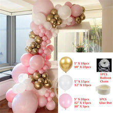 Load image into Gallery viewer, Balloons Arch Kit Macaroon Grey Pink Chrome Metallic Ballon Garland for Wedding BabyShower Girl Birthday Party Decoration