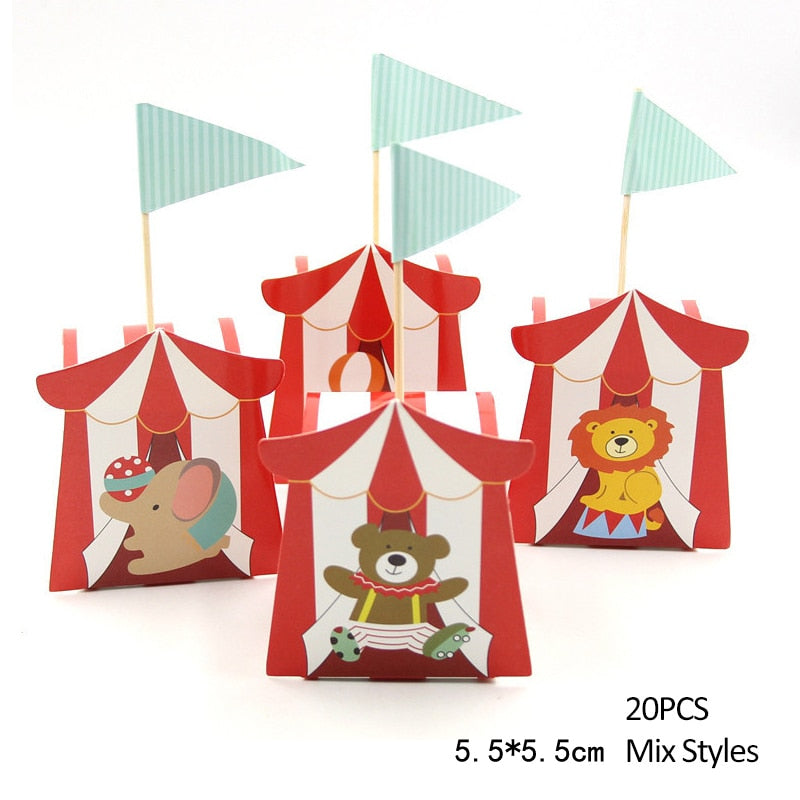 1Set Cartoon Animal Candy Boxes Kids Gift Cute Paper Bag Birthday Jungle Safari Party Decor Baby Shower Decoration Home Supplies