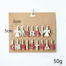 Load image into Gallery viewer, Wooden Letter Clip Photo Clip Christmas Wall Decore Clip Pendant Christmas Decoration Accessories Christmas Ornaments Navidad