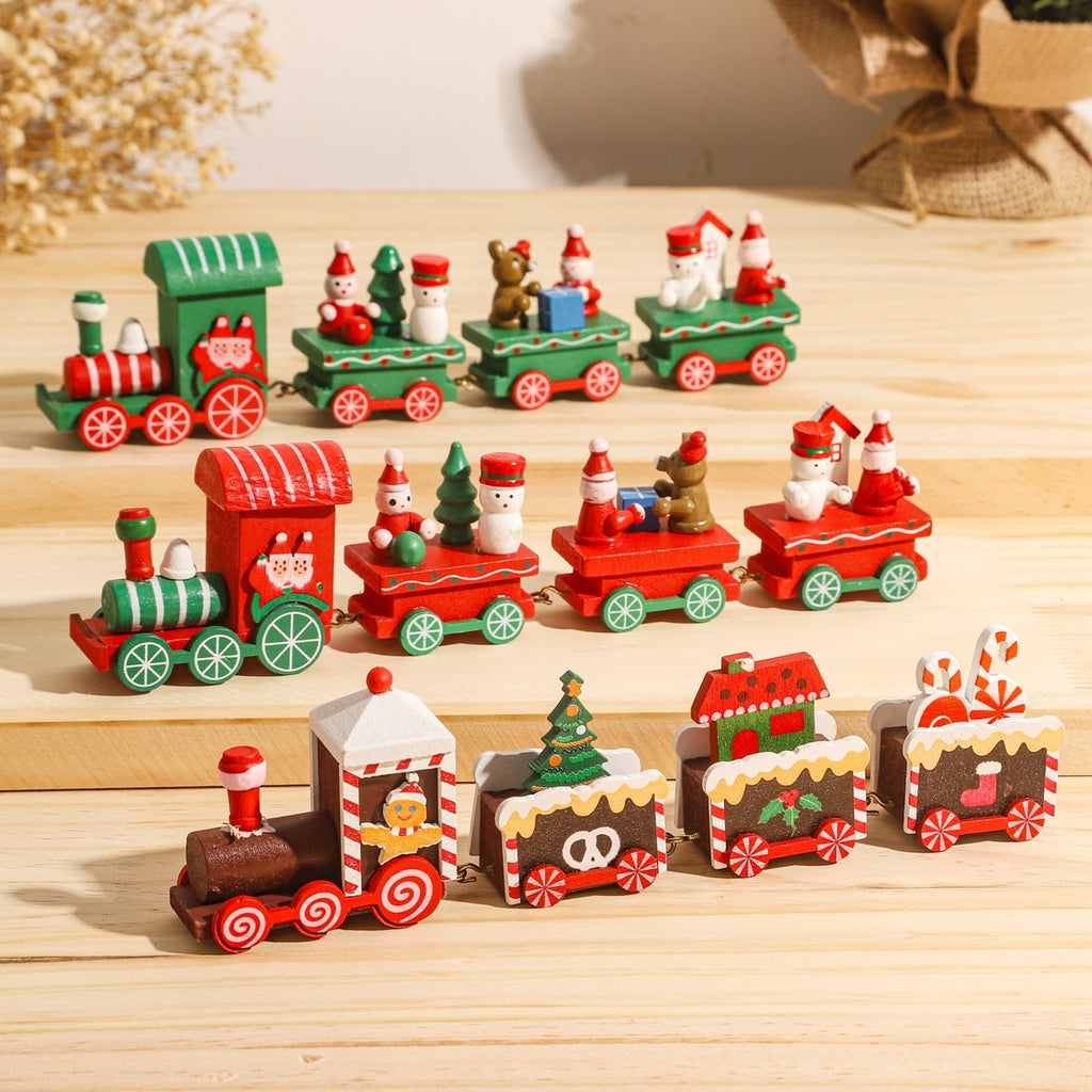 Christmas Gift Christmas Train Merry Christmas Decorations For Home 2021 Cristmas Wooden Ornament Xmas Navidad Noel Gifts New Year 2022