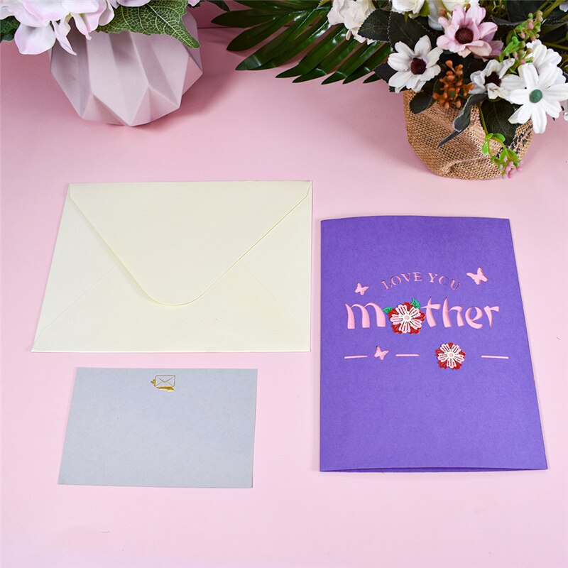 3D Mothers Day Card Pop-Up Birthday Greeting Cards Gift for Mom from Daughter Son