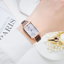 Load image into Gallery viewer, Christmas Gift Fashion Women Watches Luxury Magnet Buckle Rectangular Dial Rhinestone Watch Ladies Quartz Wrist Watch Bracelet Set Reloj Mujer
