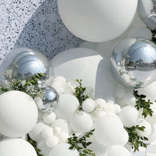 Load image into Gallery viewer, 101pcs Silver 4D White Balloons Garland Silver Confetti Balloon Arch Birthday Baby Shower Wedding Anniversary Party Decorations