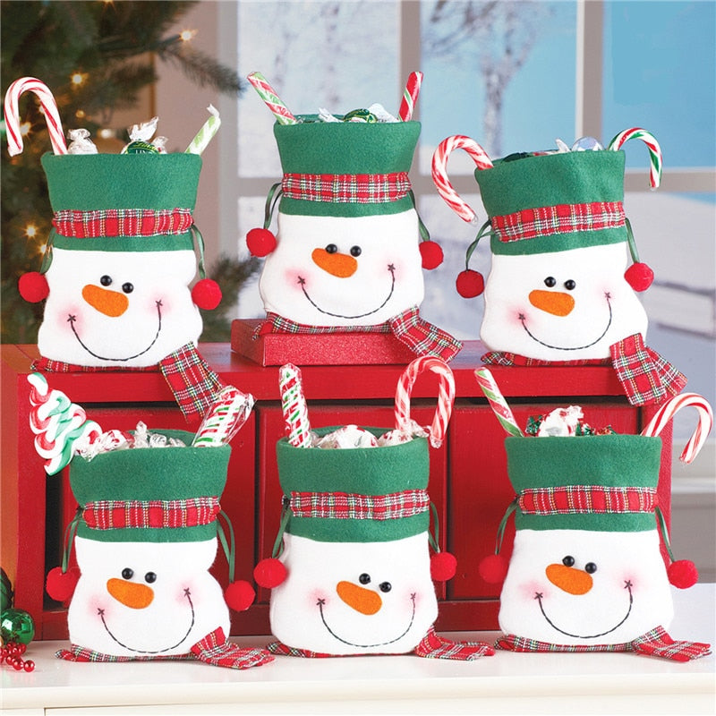 25x16cm Christmas Snowman Bunch of Candy Bags Products Children's Gift Holiday Xmas Party Decoratiion Supply christmas ornaments