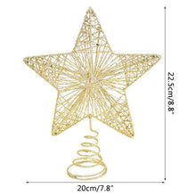 Load image into Gallery viewer, Gold Glitter Christmas Tree Top Iron Star Christmas Decorations For Home Xmas Tree Ornaments Navidad New Year 2021 Natal Noel