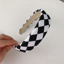 Load image into Gallery viewer, 2021 Summer New Multicolor Checkerboard Plaid Broad-brimmed Headband Large Intestine Hairband Scrunch Hair Accessories For Women