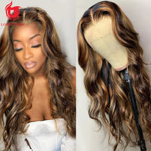 Load image into Gallery viewer, Highlight Wig Human Hair Ombre Lace Front Wig Brazilian Hair Wigs For Black Women 30 Inch Honey Blonde Body Wave Lace Front Wig