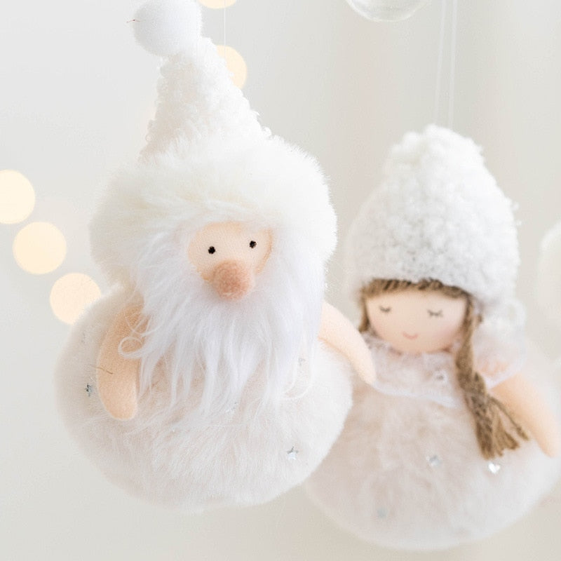 Christmas Plush Angel Girl Snowman Pendant Santa Claus Snowman Doll Oranments Xmas Tree Decoration Merry Christmas Decor Gifts