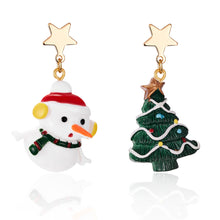 Load image into Gallery viewer, Christmas Gift Creative Kawaii Bear Santa Claus Deer Asymmetric Earrings For Women Cute Snowman Baby Earrings Christmas Jewelry New Year Gifts