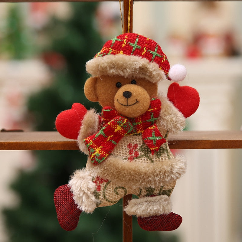 2021 Happy New Year Christmas Ornaments DIY Xmas Gift Santa Claus Snowman Tree Pendant Doll Hang Decorations for Home Noel Natal