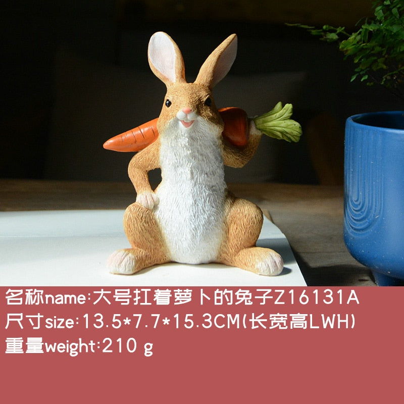 Christmas Gift Everyday Collection Easter Decorations for Home Cute Rabbit Figurines Miniature Tabletop Ornaments Fairy Garden Thanksgiving