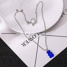 Load image into Gallery viewer, Gummy Mini Bear Necklace Candy Color for Women Christmas Gift New Collare Silver Color Sequins Pendants Necklaces Party Jewelry