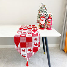 Load image into Gallery viewer, Christmas Gift 33x180CM Christmas Table Cloth Dining Table Runner Red Xmas Tree Elk Plaid Printed Cover For New Year Party Christmas Decoration
