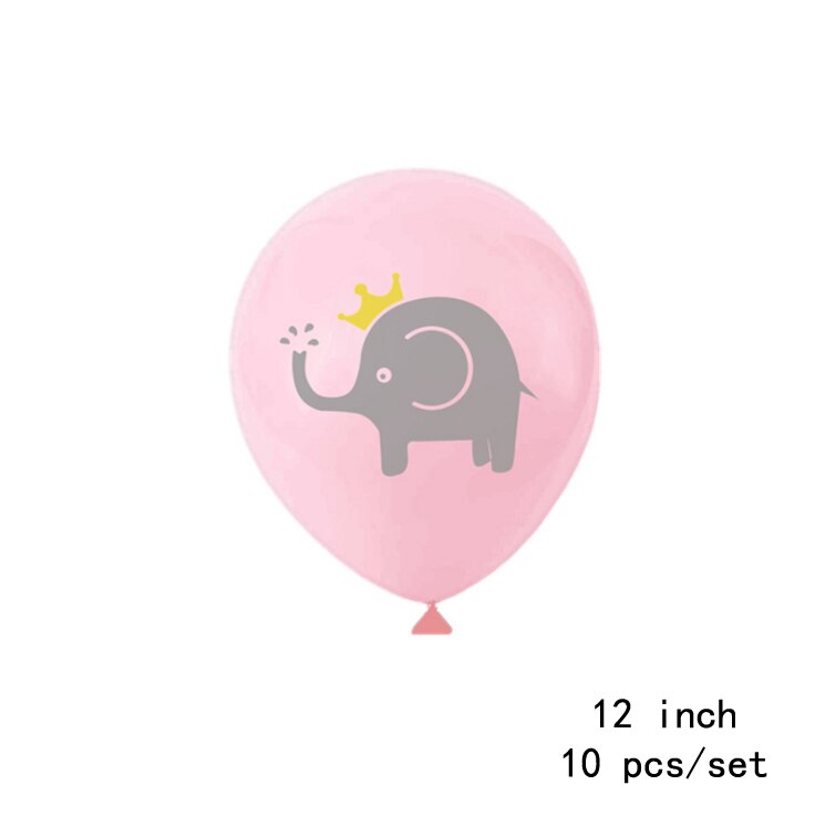 Cute Elephant Latex Balloons Elephant Banner Cake Topper For Gender Reveal Kid Birthday Baby Shower DIY Decor Supplies