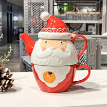 Load image into Gallery viewer, LadyCC Christmas Season Cartoon Creative Santa Claus Teapot Cup Kit Separable Ceramic Teapot