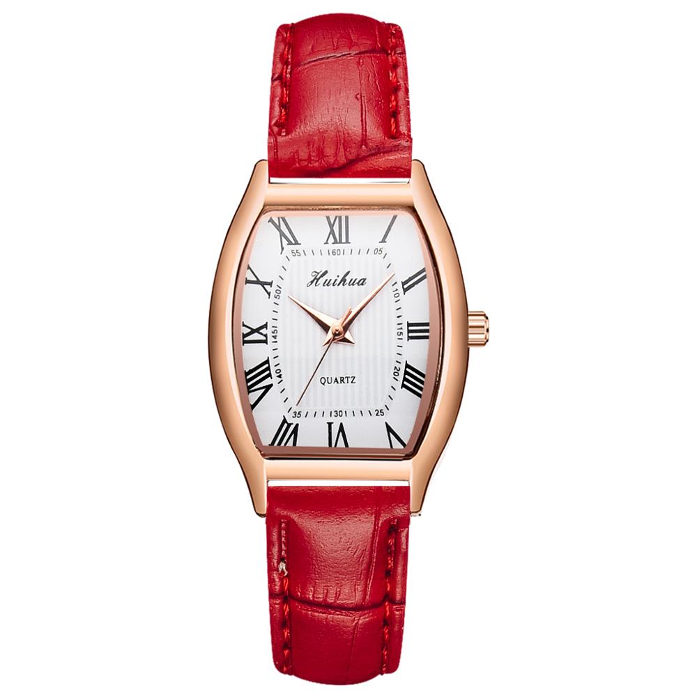 Christmas Gift Casual Women's Watches Bracelet Leather Strap Oval Quartz Ladies Watch Women Clock Wrist Watch Relogio Feminino Brown Clock