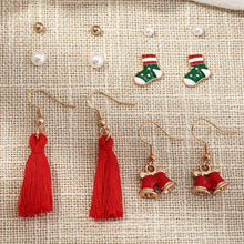 Load image into Gallery viewer, Christmas Gift Boho Imitation Pearl Long Tassel Earring Set For Women Girl Bohemian Geometric Earring Christmas Brincos Female Jewelry