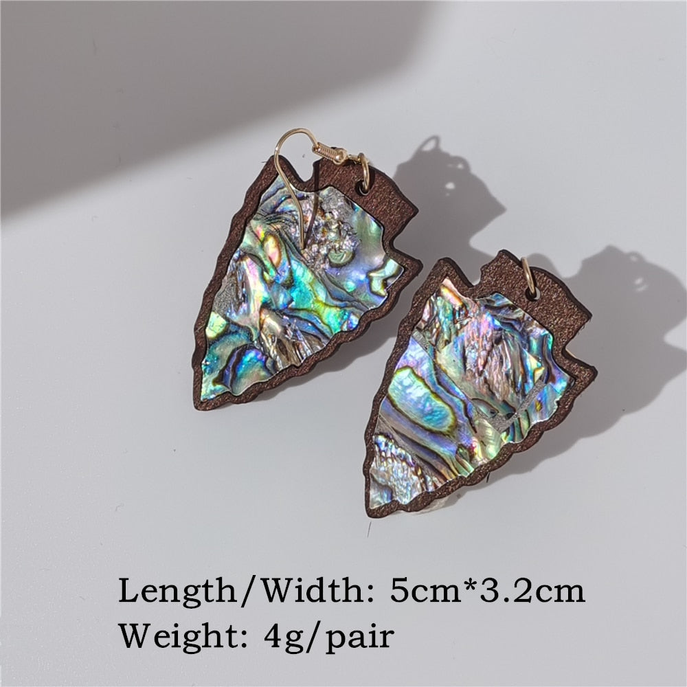 Skhek 2022 Pearl Abalone Shell Geometric Oval Round Snake-Shaped Pendant Drop Earrings For Women Europe And American Jewelry
