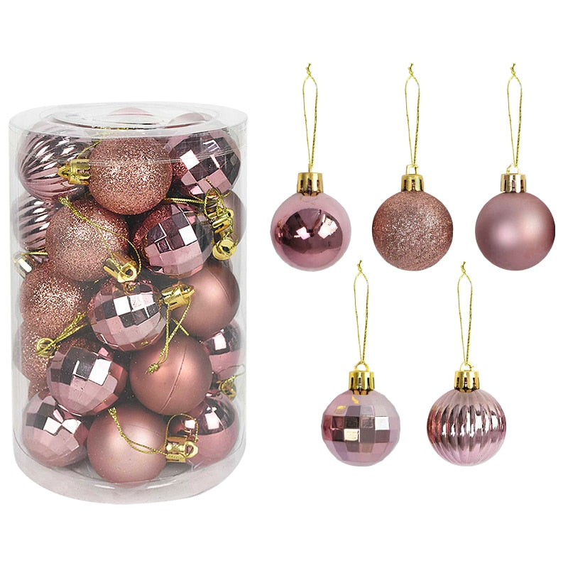 34pcs 4cm Christmas Tree Decorations Balls Bauble Xmas Party Hanging Ball Ornaments Christmas Decorations for Home New Year Gift