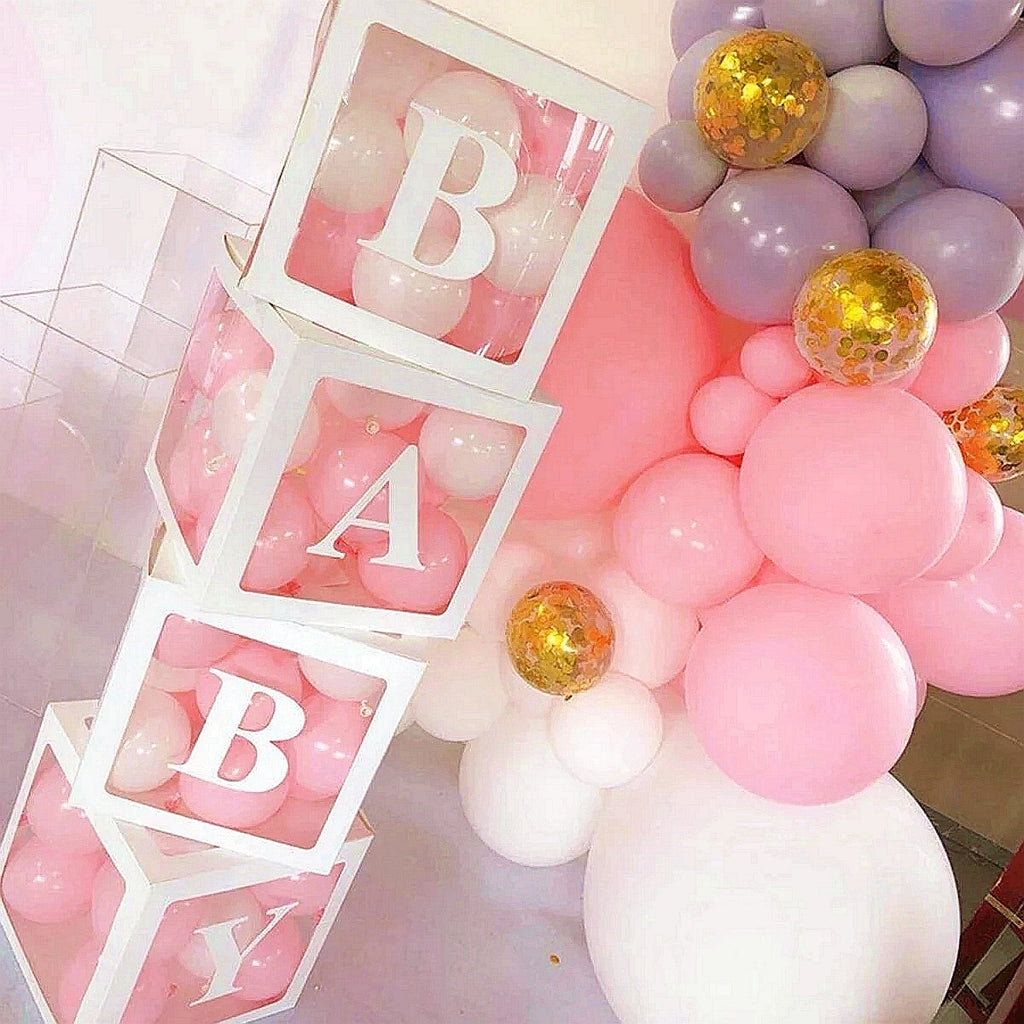 Baby Shower Decoration Boy Girl Transparent Balloon  Box Frist 1st Birthday Wedding Party Docoration Kids Balloon Gifts Supplies