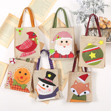 Load image into Gallery viewer, Gingerbread Purses Man Christmas Linen Tote Bag Cartoon Candy Bag Christmas Decoration Applique Gift Bag Gift Bag Tote Bag