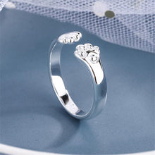 Load image into Gallery viewer, Christmas Gift Hot Popular Cute Animal 925 Sterling Silver Jewelry Fashion Personality Cat Claw Temperament Exquisite Opening Rings  R090