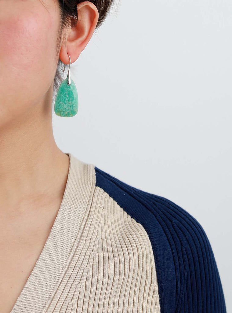 Skhek Latest Modern Women Earrings High End Amazonite Dangle Earring Bold Natural Stones Elegant Jewelry Bijoux