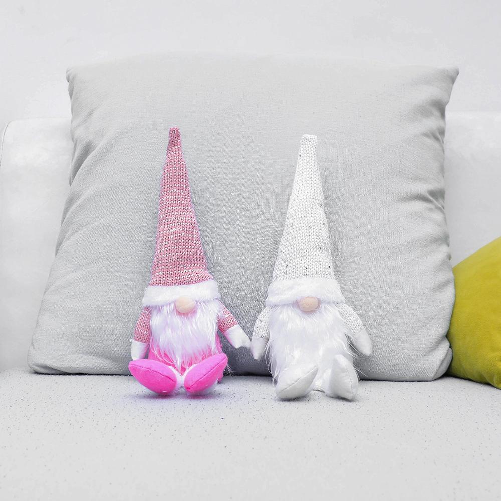 White Gray Christmas Elf Cute Faceless Doll Santa Claus Decor Ornament Xmas Gifts Pendants Merry Christms Decor For Home Noel