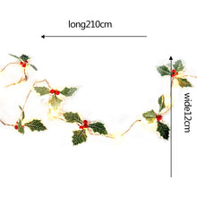 Load image into Gallery viewer, Christmas Gift 10LED Christmas String Light Garland Red Berry Leaves Fairy Light New Year Indoor Outdoor Christmas Tree Decoration Winter Party