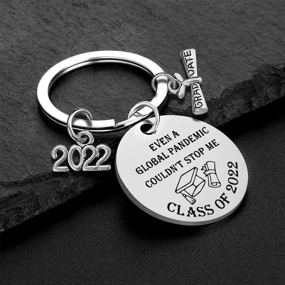 Skhek Graduation Gift  2022 Fashion Stainless Steel Keychain Lettering Class Of 2022 Key Chain Graduate pendant Inspirational Gift DIY Custom Wholesale