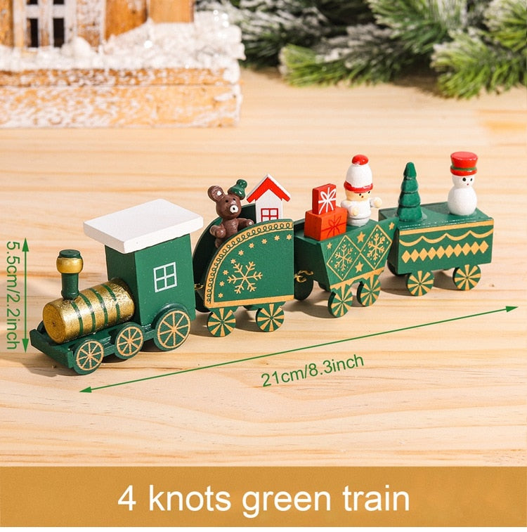 Christmas Gift Christmas Wooden Train Merry Christmas Ornaments Christmas Decorations For Home Table 2021 Noel Navidad Xmas Gifts New Year 2022