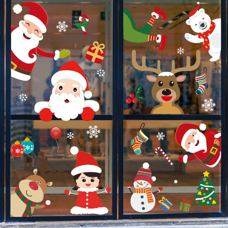 DIY Merry Christmas Wall Stickers Window Glass Stickers Christmas Decorations For Home Christmas Ornaments Xmas New Year 2021