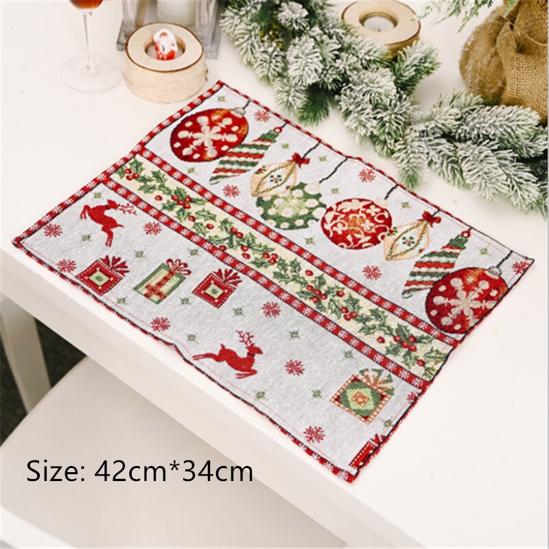 Christmas Gift New Year Navidad Elk Knitted Cloth Insulation Placemat Christmas Table Decoration Xmas Merry Christmas Xmas Christmas Decoration