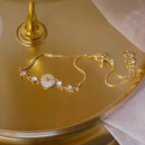 14K Real Gold Luxury Delicate Bracelet for Women AAA Micro Inlaid Zirconia Romantic Bracelets Jewelry Christmas Birthday Gift