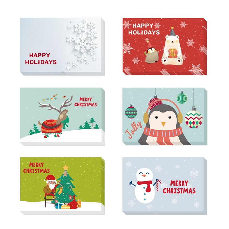 Christmas Greeting Card with Envelope Christmas New Year Note Cards Thank You Card Xmas Winter Holidays Blank Inside 6x4