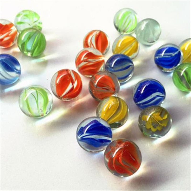 Skhek 10/20PCS 14mm Colorful Glass Marbles Kids Marble Run Game Marble Solitaire Toy Accs Vase Filler&Fish Tank Home Decor canicas
