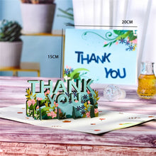 Load image into Gallery viewer, Thank You Card Pop-Up 3D Greeting Cards for Thanksgiving Mothers Fathers Day Gratuation Anniversary Valentines