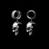 2PCS Ear Piercing Ear Plugs Tunnels Ear Expansions Ear Reamer Body Jewelery Half of Skeleton Earrings  Oreja Expansiones Punk