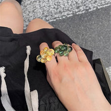 Load image into Gallery viewer, Skhek New Colorful Transparent Flower Acrylic Resin Beads Geometric Irregular Rings For Women Girls Party Jewelry 2022