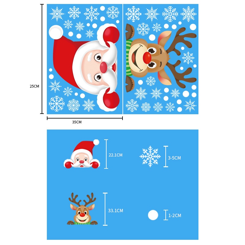 Christmas Gift Christmas Santa Claus Window Stickers Wall Ornaments Christmas Pendant Merry Christmas For Home Decor Happy New Year 2021 Noel