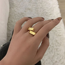 Load image into Gallery viewer, Skhek Minimalist Glossy Rings for Women Fashion Creative Cross Geometric Gold Plated Party Jewelry Gifts Glossy