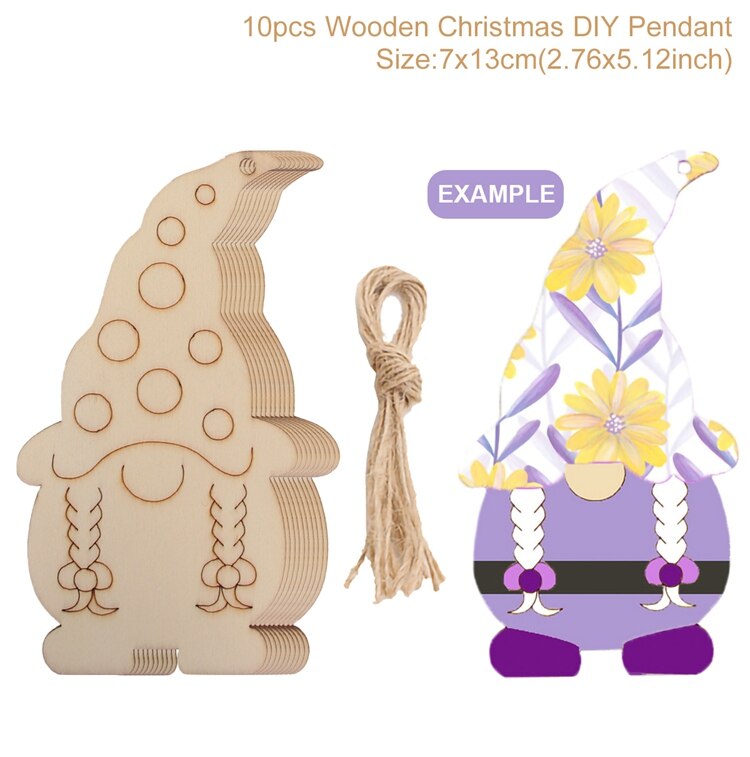Christmas Gift Faceless Doll Wooden Pendent Merry Christmas Decoration For Home 2021 Navidad Noel Christmas Tree Decor Gifts New Year 2022