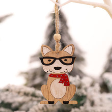 Load image into Gallery viewer, Merry Christmas Wooden Car Ornaments Hangings Christmas Decorations Animal Dog Tree Elk Cartoon Car Ornaments 2022 Xmas Gift