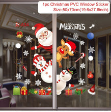 Load image into Gallery viewer, Christmas Gift Christmas Window Stickers Merry Christmas Decorations For Home Christmas Wall Sticker Kids Room Wall Decals New Year Stickers