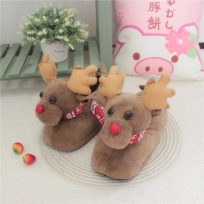 Santa Cotton Slippers Home Warm Christmas Gifts Men's Home Slippers Ladies Christmas Shoes Shoes for Women