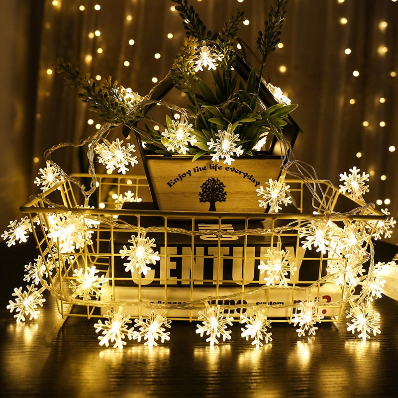 Snowflake LED Light Christmas Decorations For Home Hanging Garland Christmas Tree Decor Ornament 2020 Navidad Xmas Gift New Year