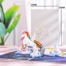 Load image into Gallery viewer, 3D Butterfly Unicorn Birthday Card for Kids Children Cute Animal Pop-Up Greeting Cards Baby Shower Gifts