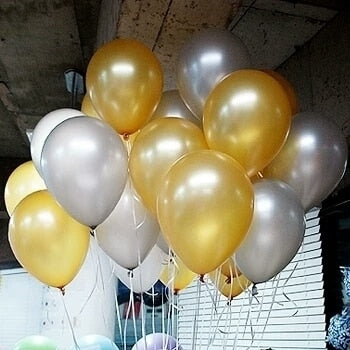 Skhek Graduation Party 30pcs/lot 10inch 1.5g Gold Black Silver Latex Helium Balloons Wedding Birthday Baby Shower Party Decor Supplies Kids Toy globos